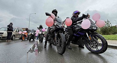 Motorları farkındalık için çalıştı: Meme kanserine karşı gaz açtılar