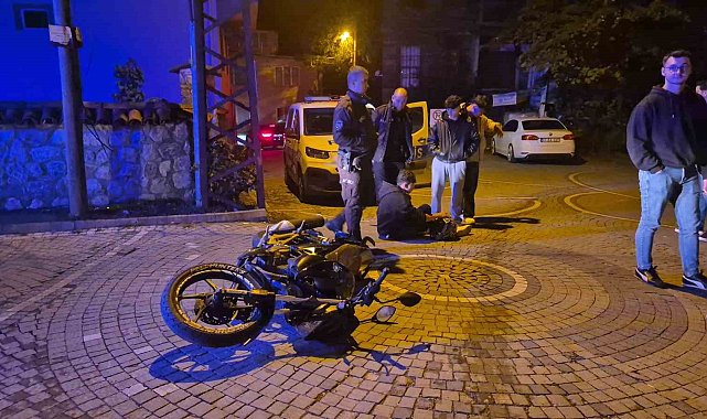 Polisi görünce kaçan motosikletli, kaza yapınca yakalandı