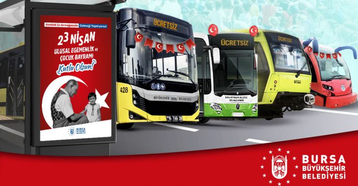 Bursa’da 23 Nisan’da toplu ulaşım ücretsiz