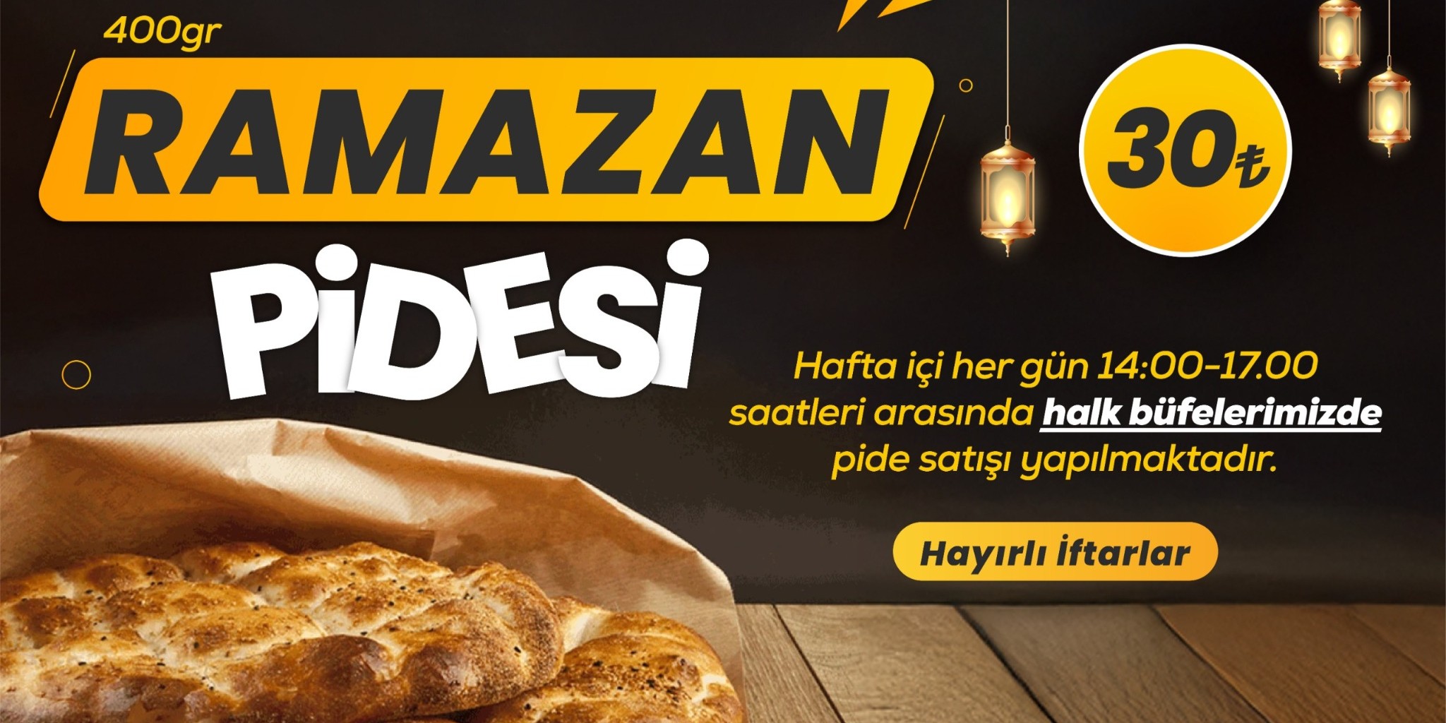 Halk Büfelerde Ramazan Pidesi 30 TL